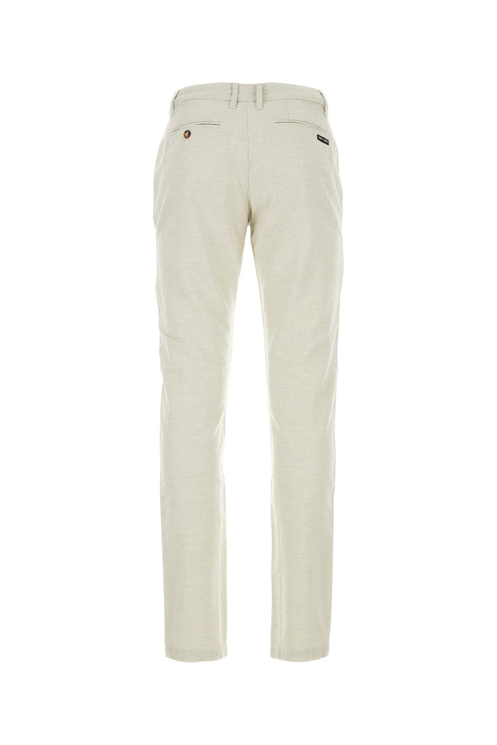 Sand cotton blend pant