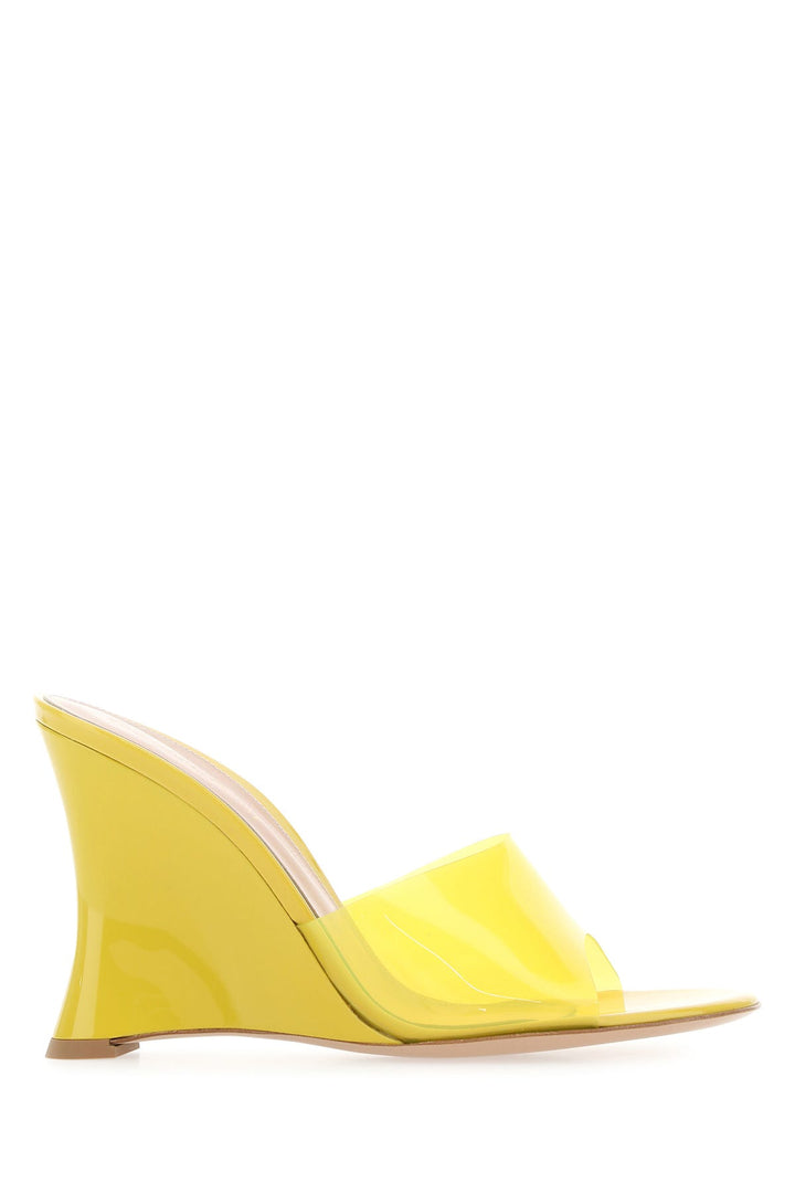 Yellow PVC mules