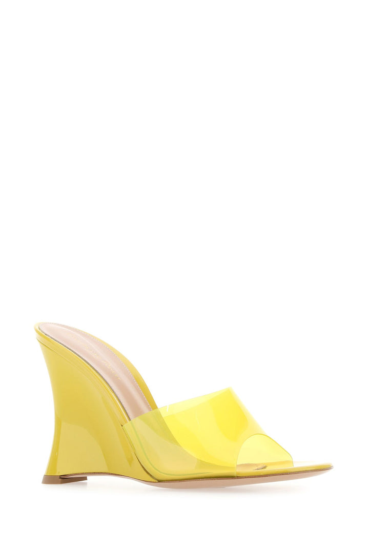 Yellow PVC mules