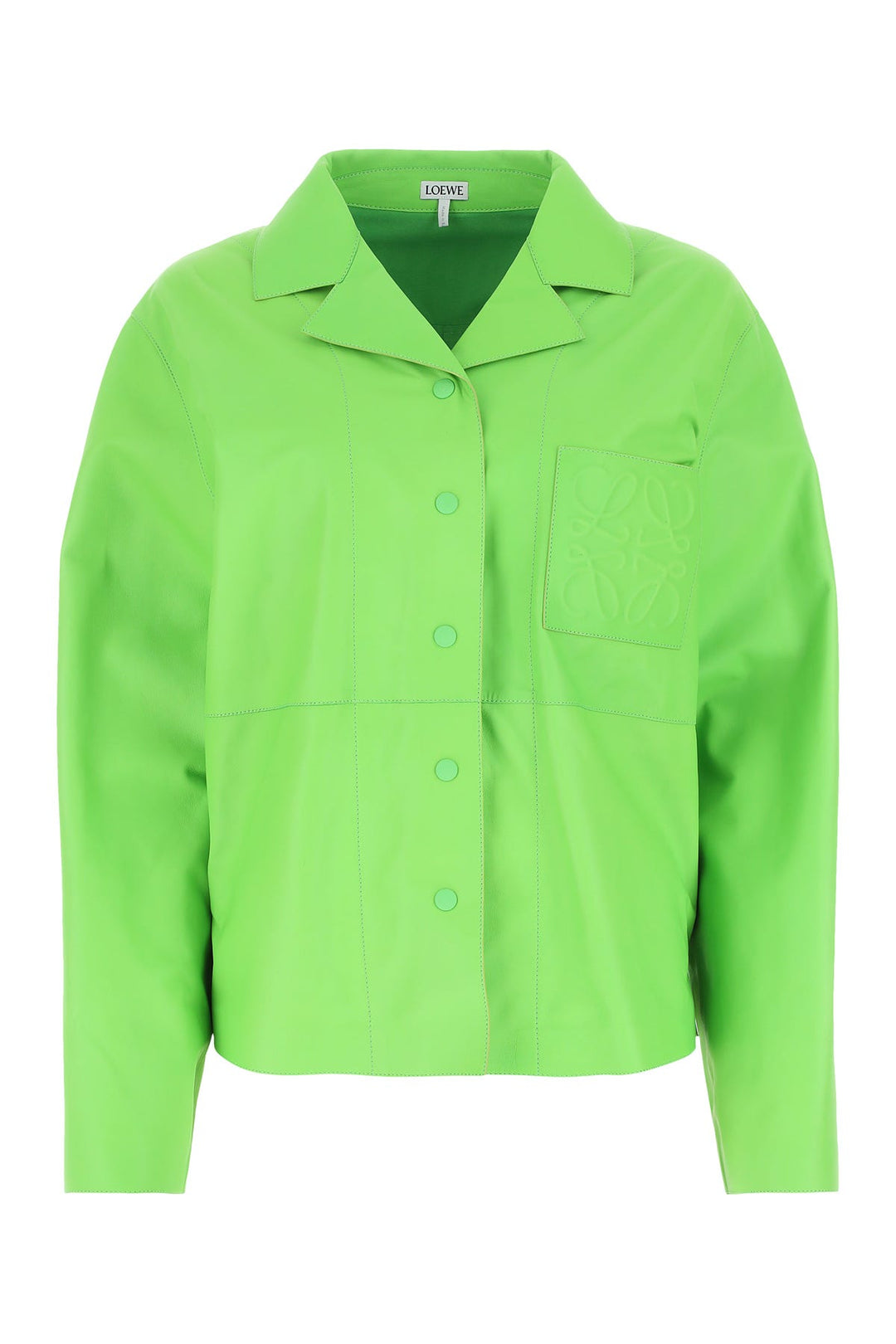 Fluo green leather shirt