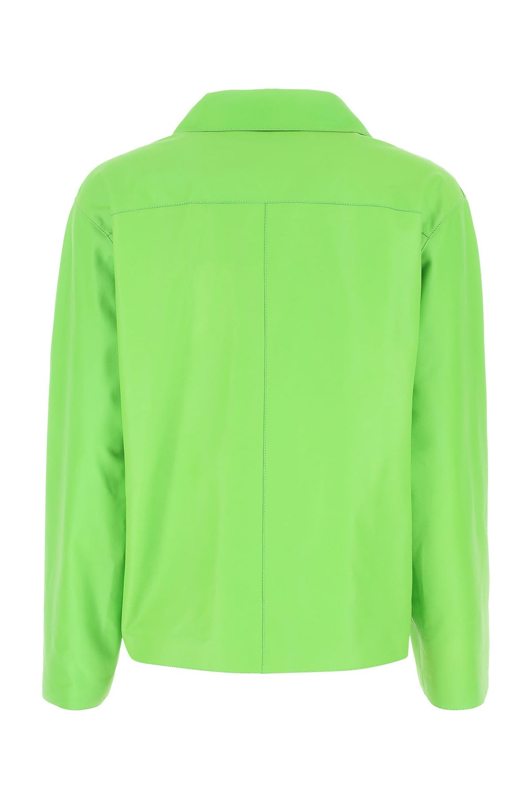 Fluo green leather shirt