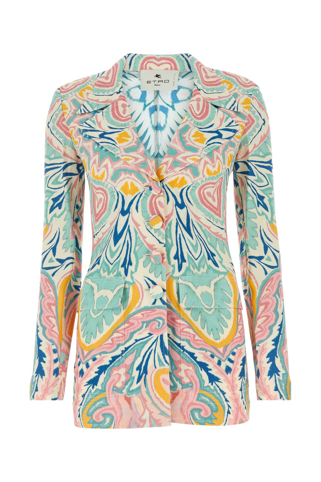 Printed crepe blazer