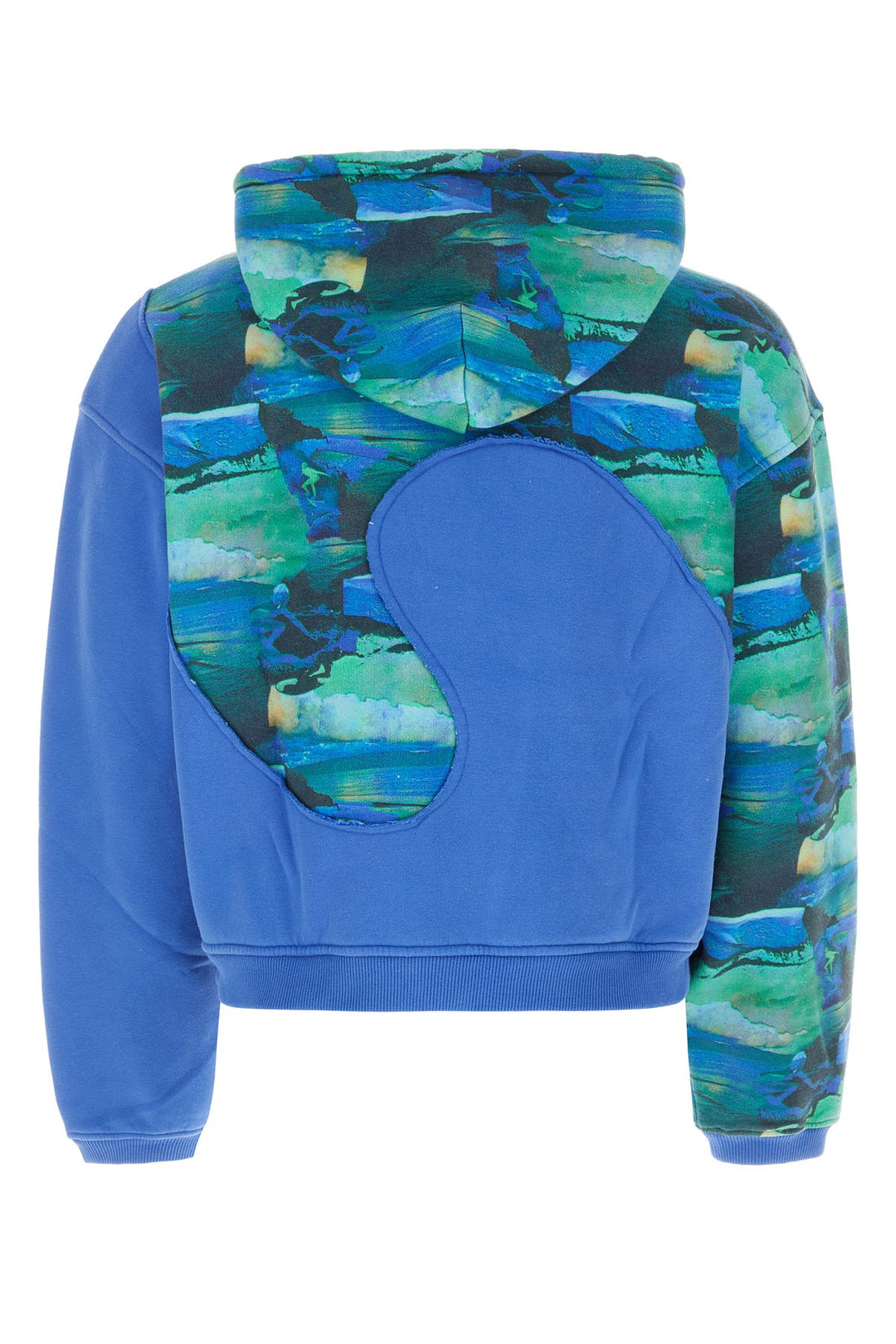 Printed stretch cotton blend sweatshirt