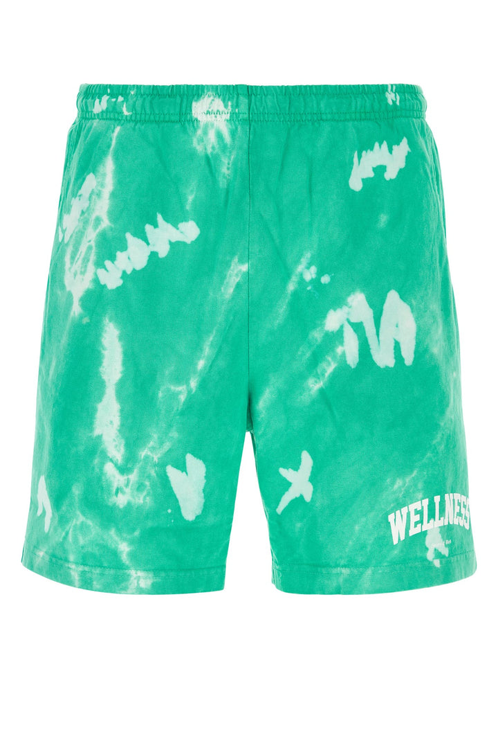 Green cotton bermuda shorts