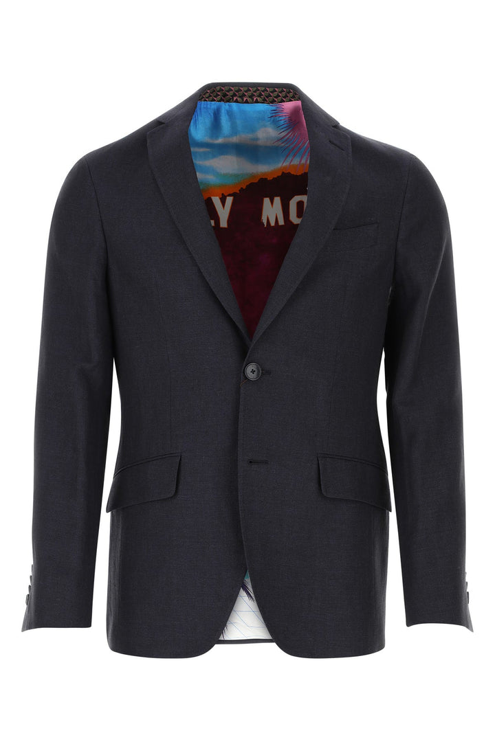 Navy blue linen blazer