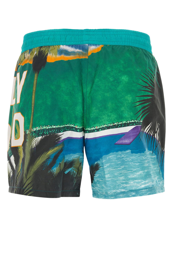 Printed nylon swimming shorts