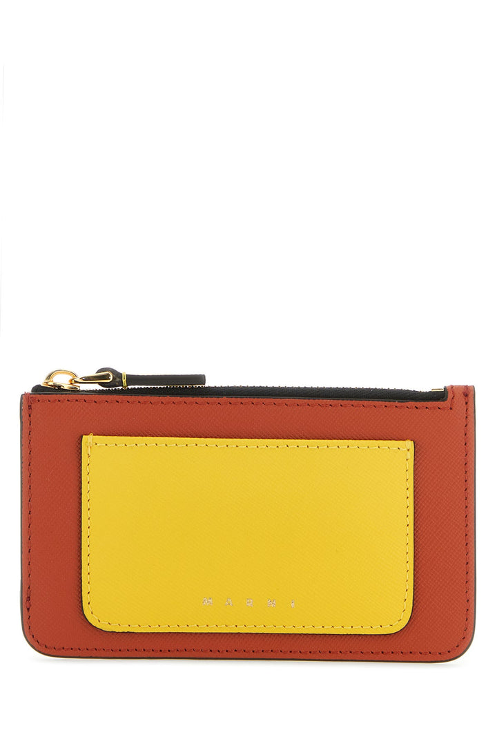 Multicolor leather card holder