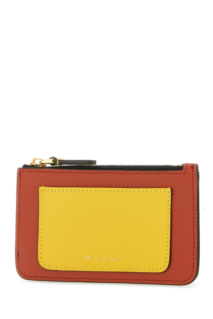 Multicolor leather card holder