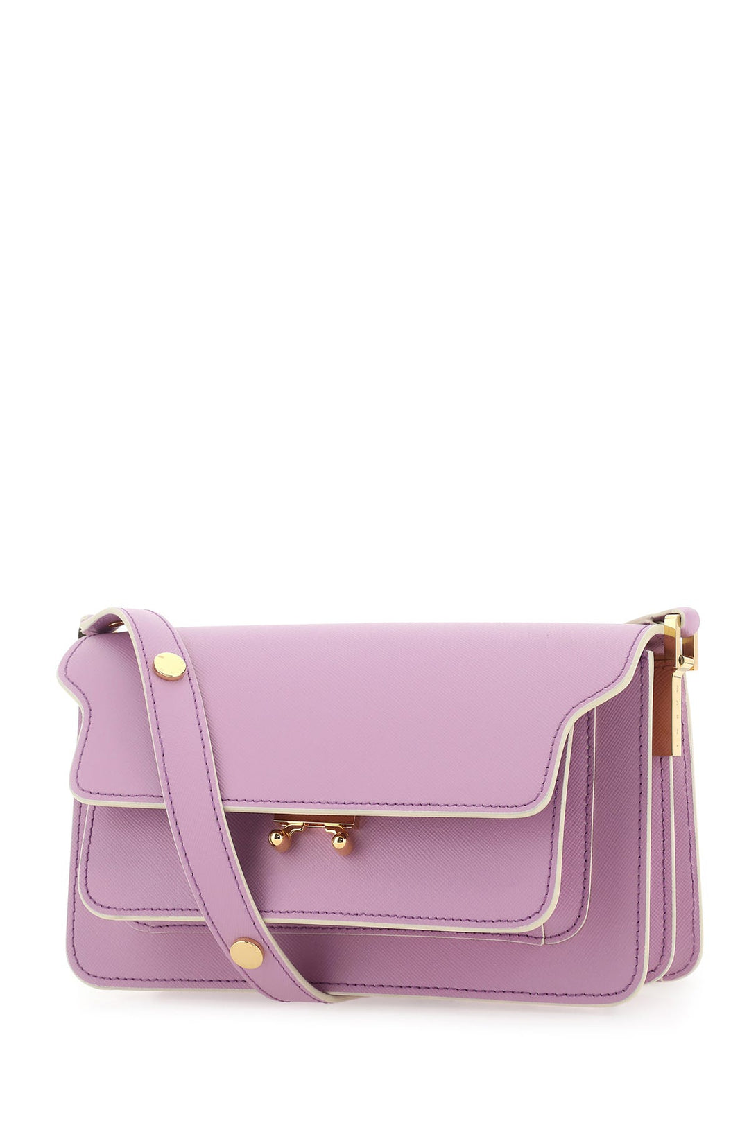 Lilac leather mini Trunk Soft shoulder bag