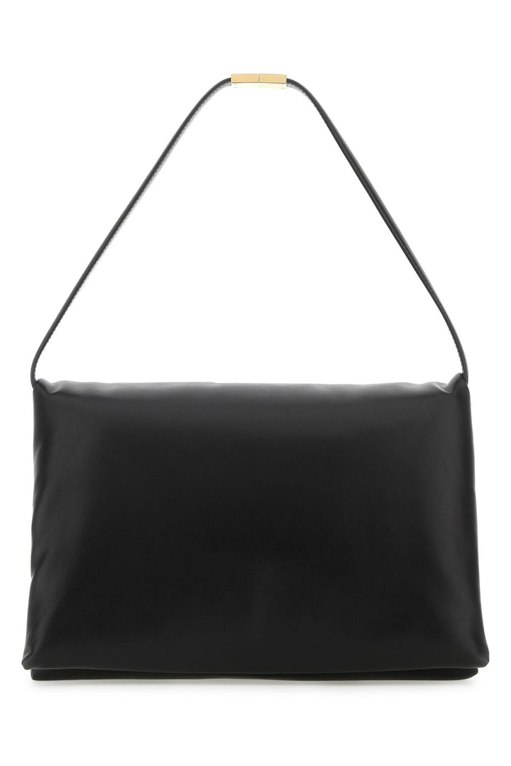 Black leather shoulder bag