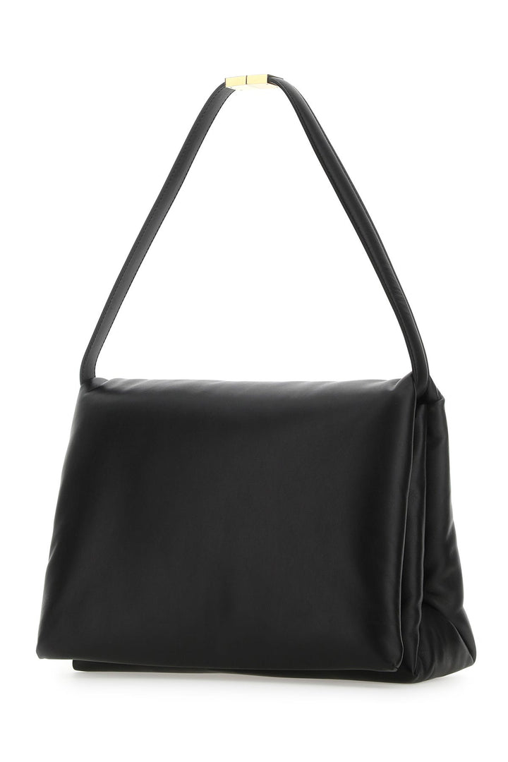 Black leather shoulder bag