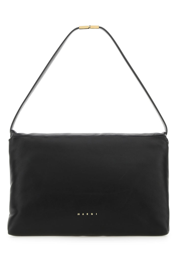 Black leather shoulder bag