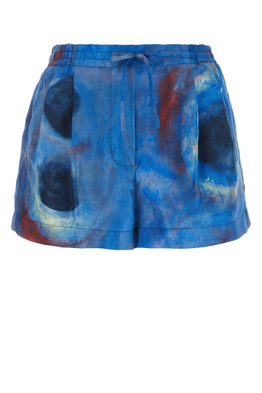 Printed silk shorts