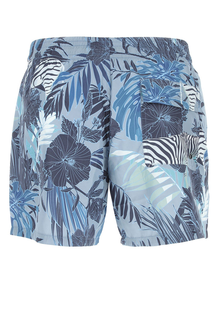 Printed polyester bermuda shorts