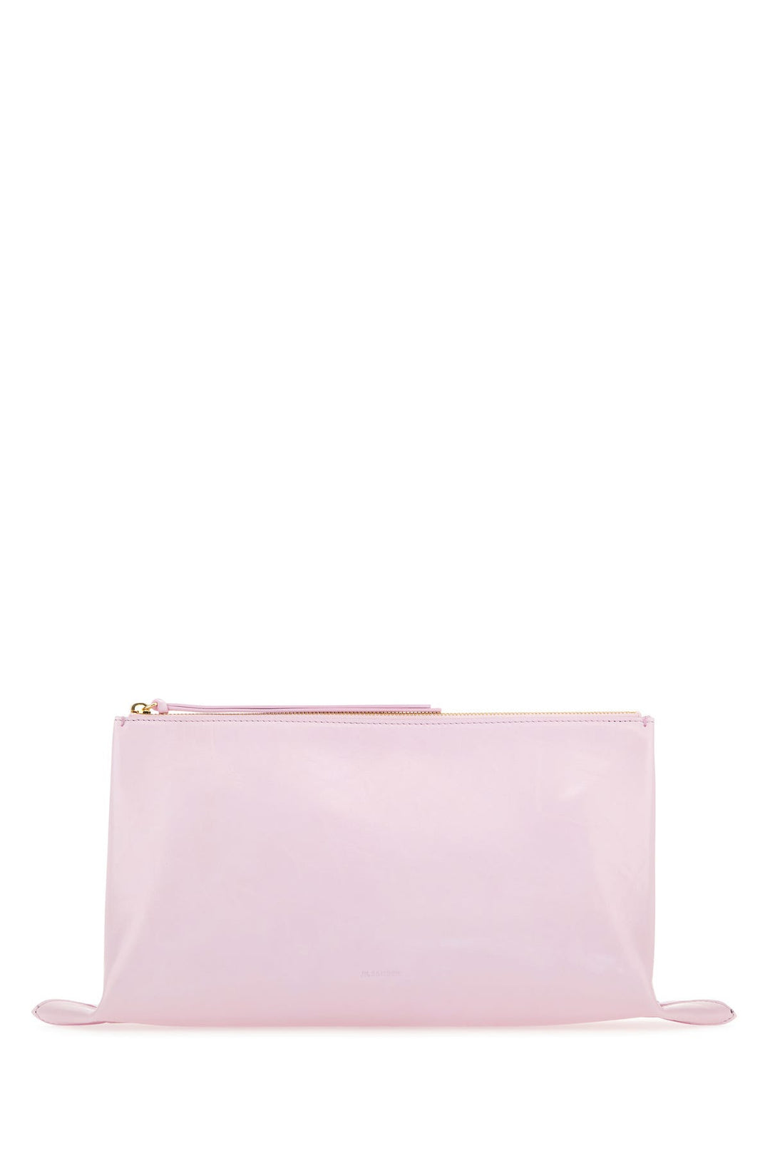 Pastel pink leather medium clutch