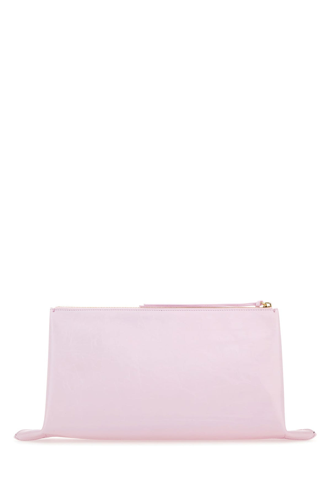 Pastel pink leather medium clutch