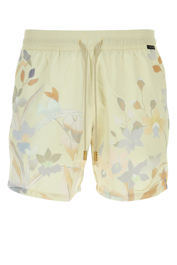 Printed satin swimming shorts