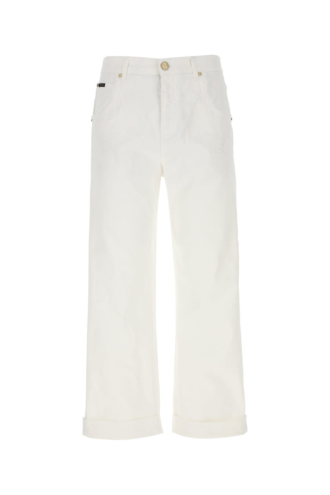 White stretch denim jeans