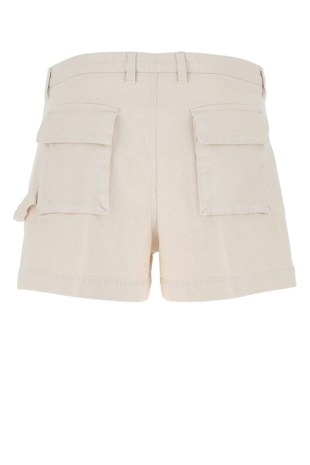 Melange ivory stretch cotton shorts