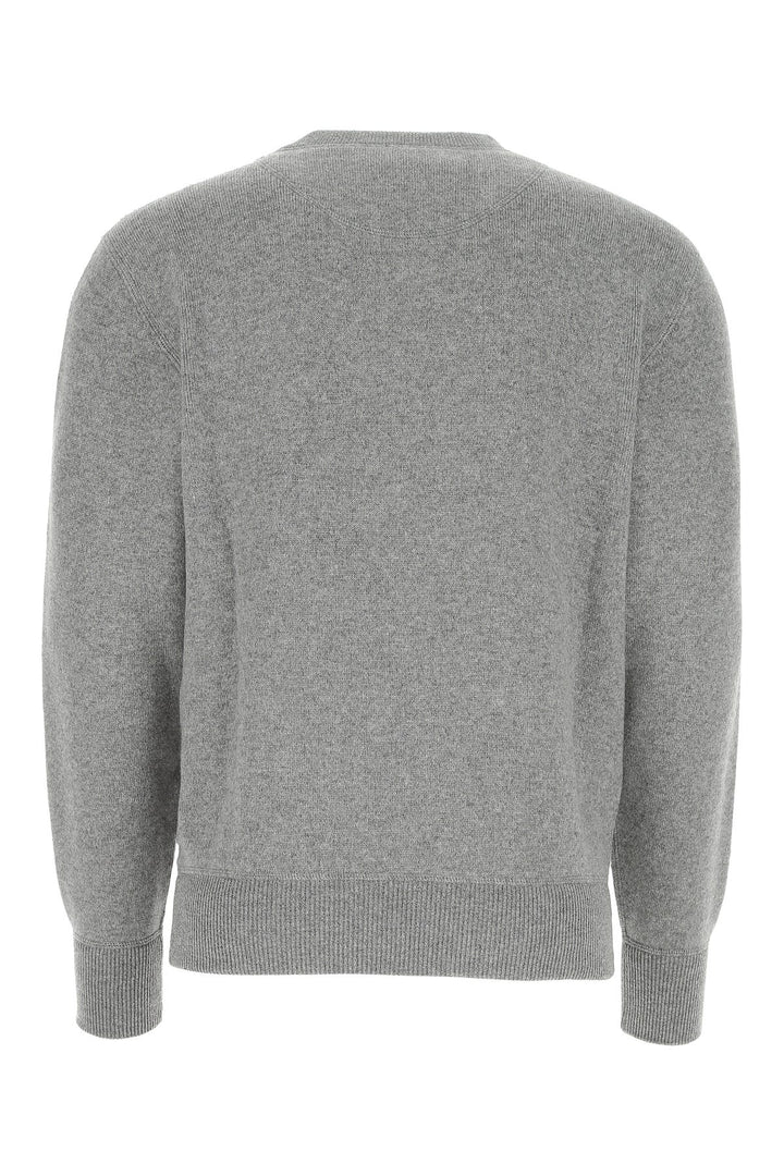 Melange grey stretch cashmere blend sweater