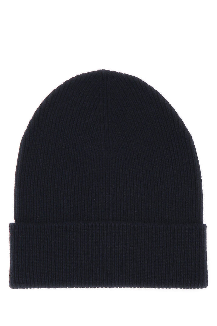 Navy blue cashmere beanie hat