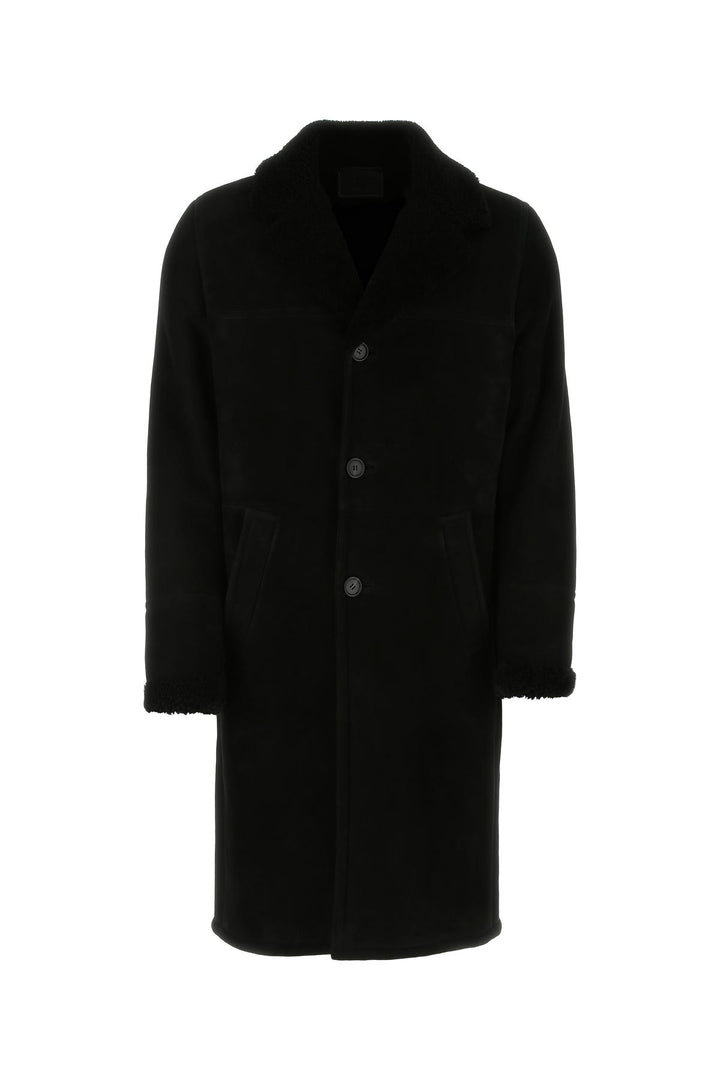 Black shearling coat