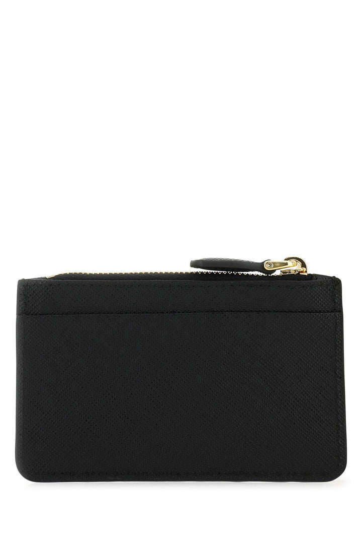 Black leather card holder