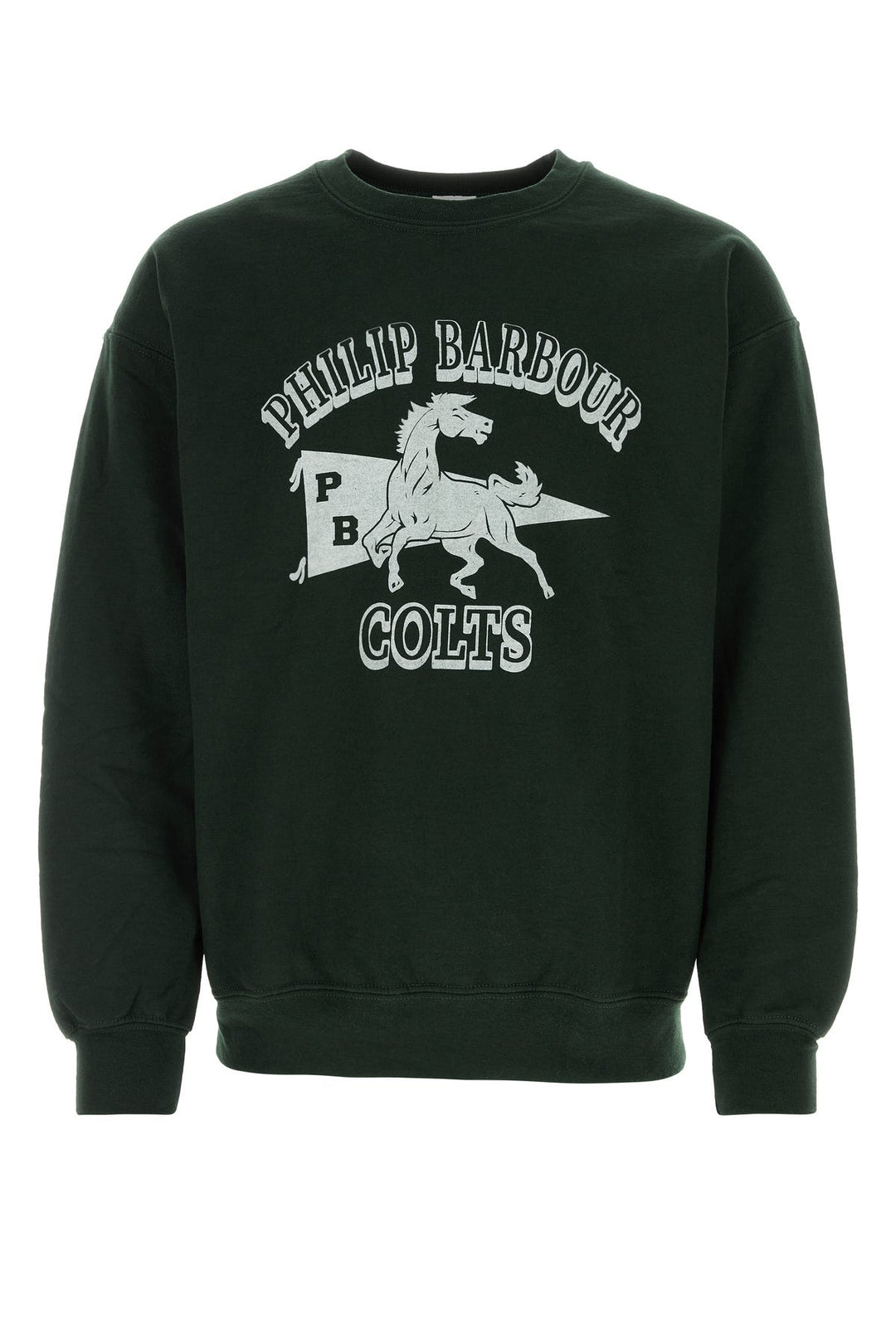 Dark green cotton blend sweatshirt