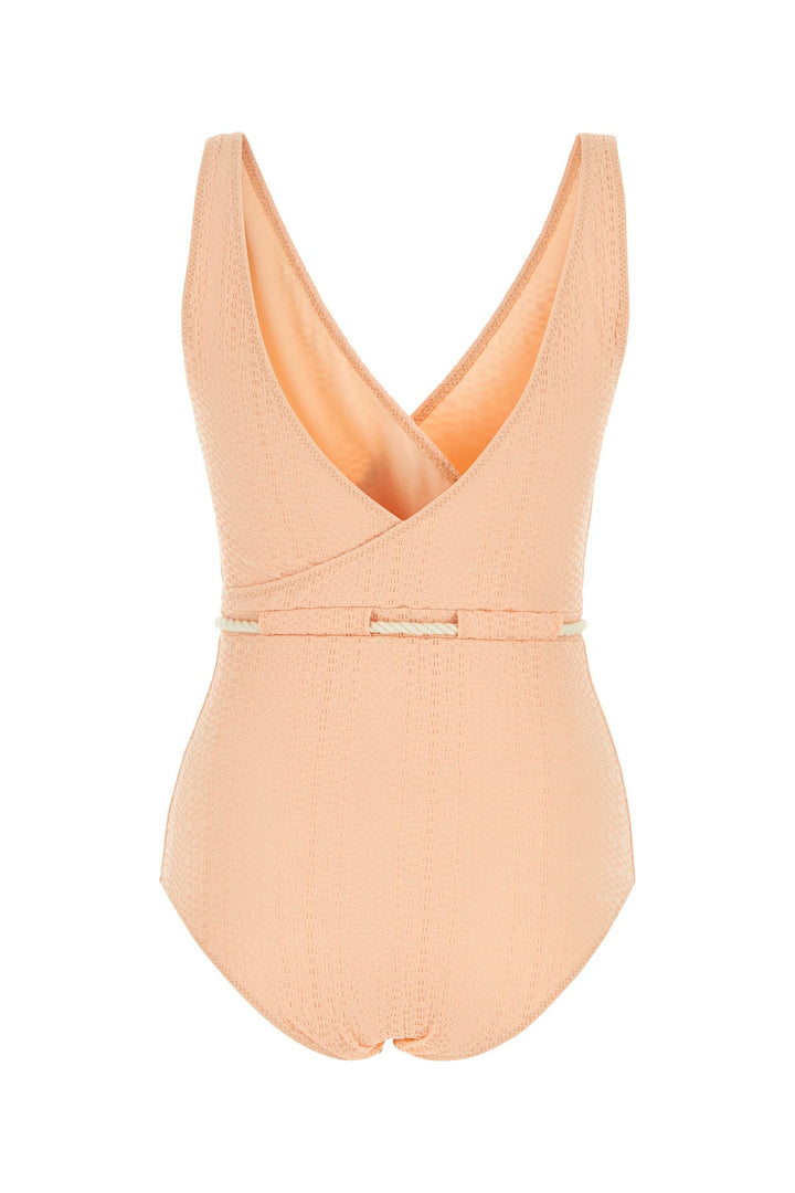 Light pink stretch seersucker Yasmin swimsuit