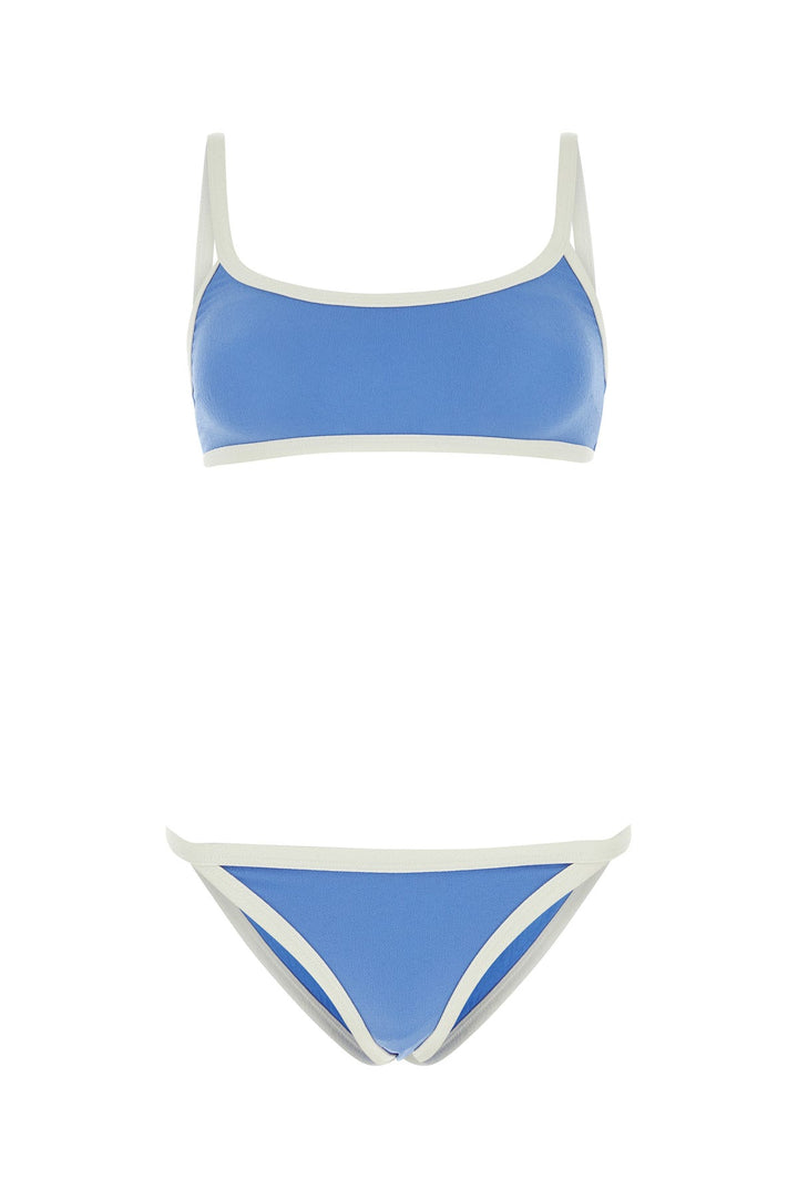 Two-tone crepe bikini