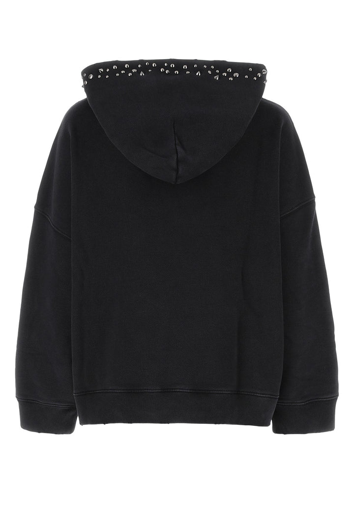 Black cotton oversize sweatshirt