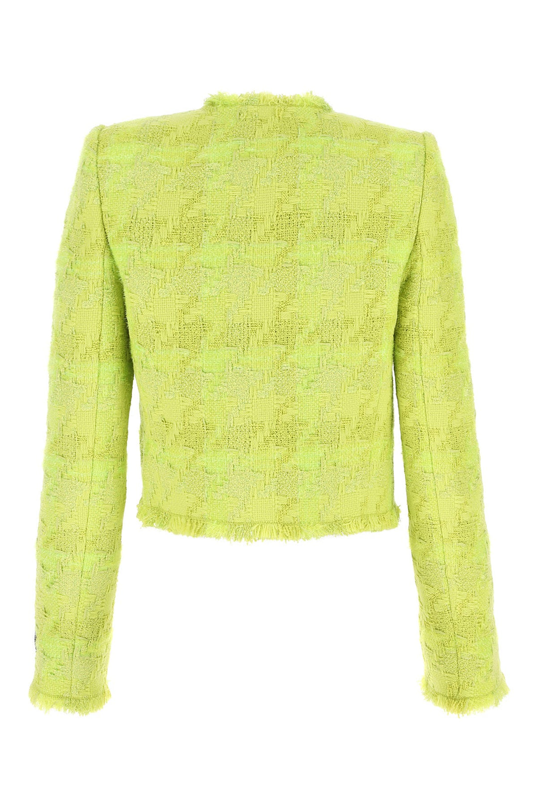 Acid green bouclÃ© blazer