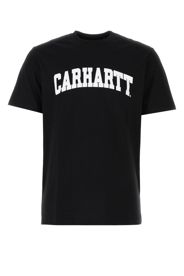 Black cotton S/S University T-Shirt