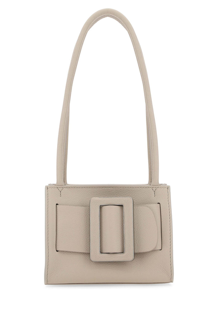 Dove grey leather Bobby 18 Soft shoulder bag