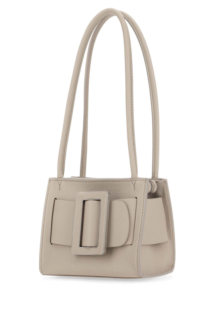 Dove grey leather Bobby 18 Soft shoulder bag