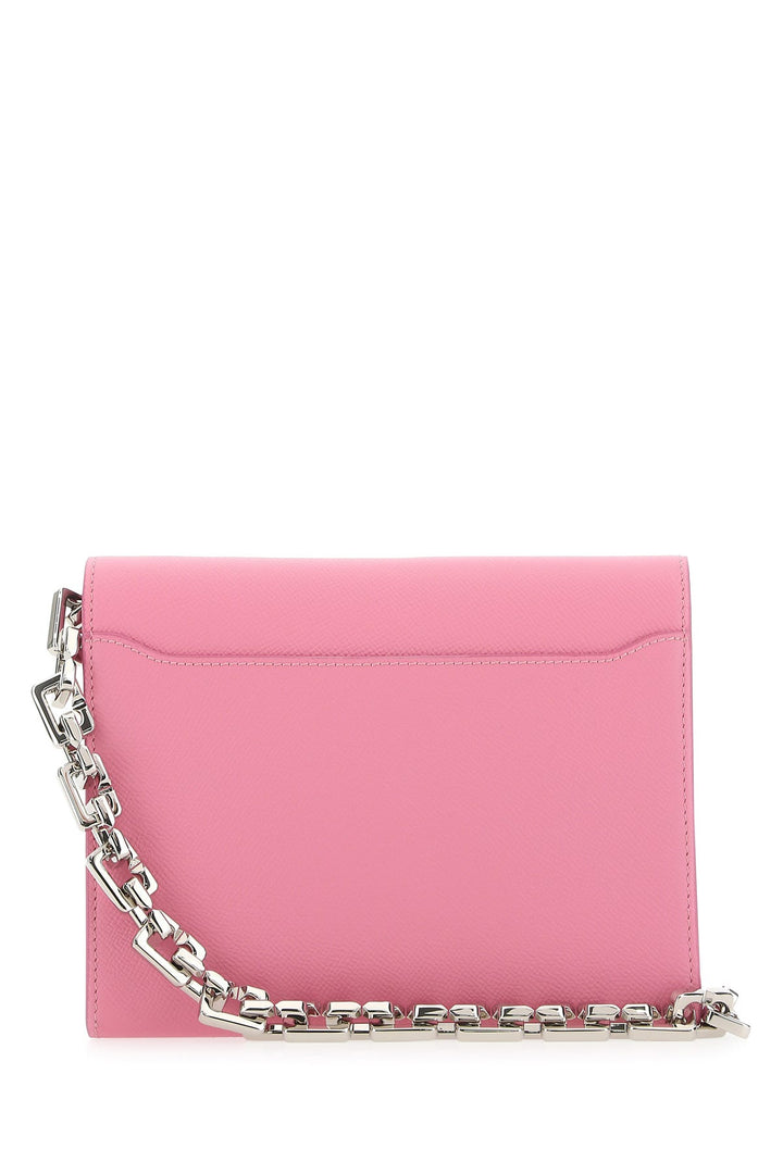 Pink leather Buckle Travel shoulder bag