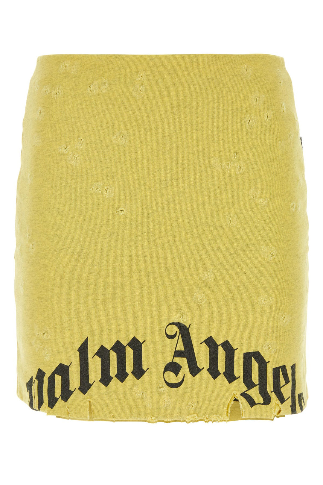 Melange yellow cotton mini skirt