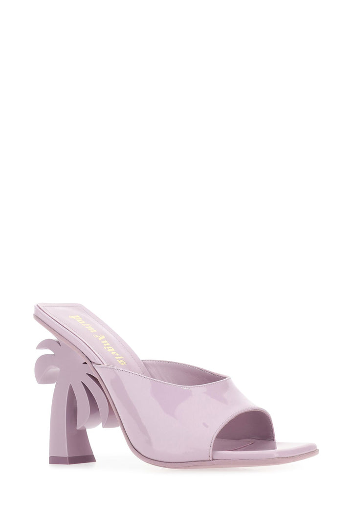 Lilac leather Palm Beach mules