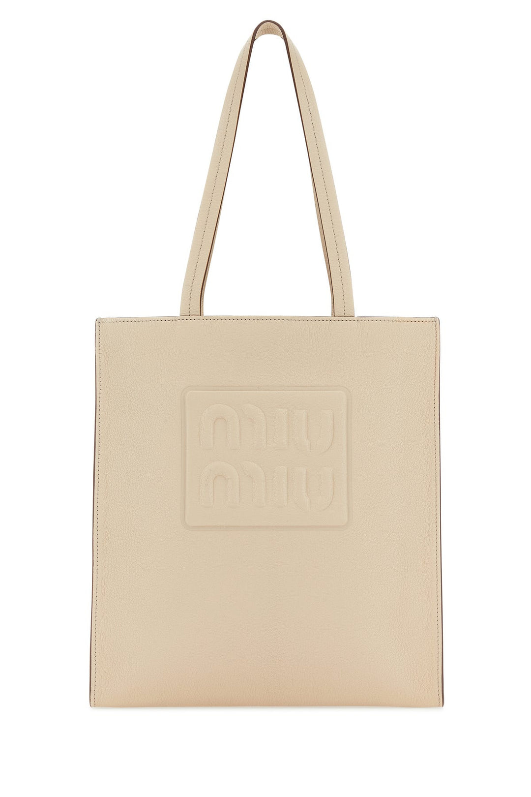 Sand leather shopping bag