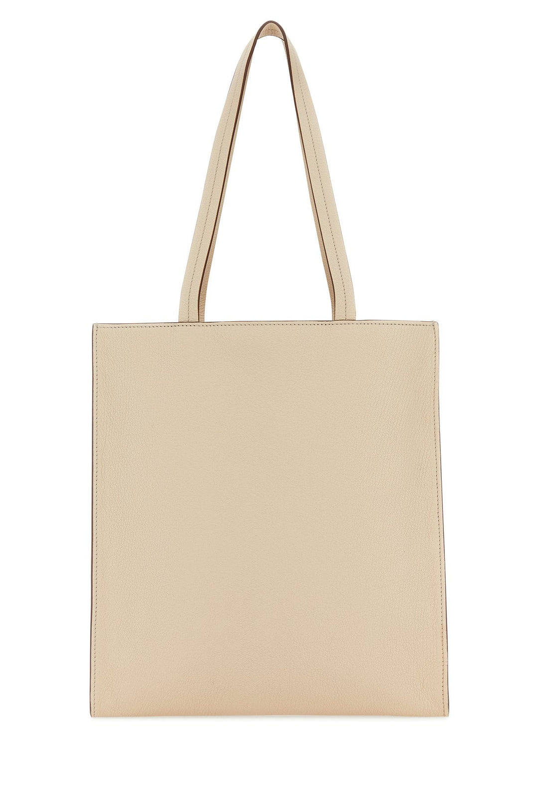 Sand leather shopping bag