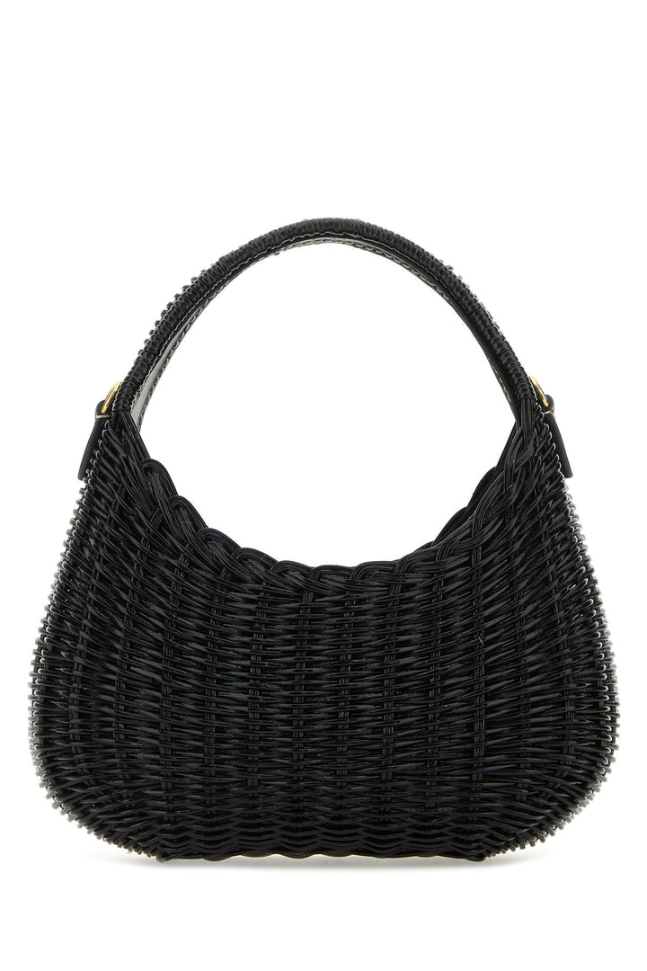 Black wicker Miu Wander handbag