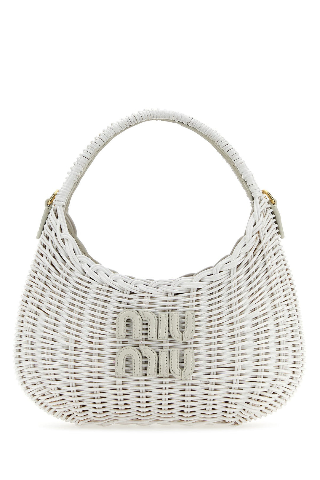 White wicker Miu Wander handbag