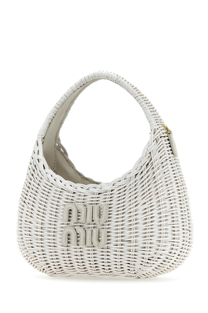 White wicker Miu Wander handbag