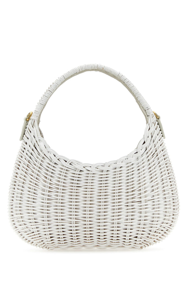 White wicker Miu Wander handbag