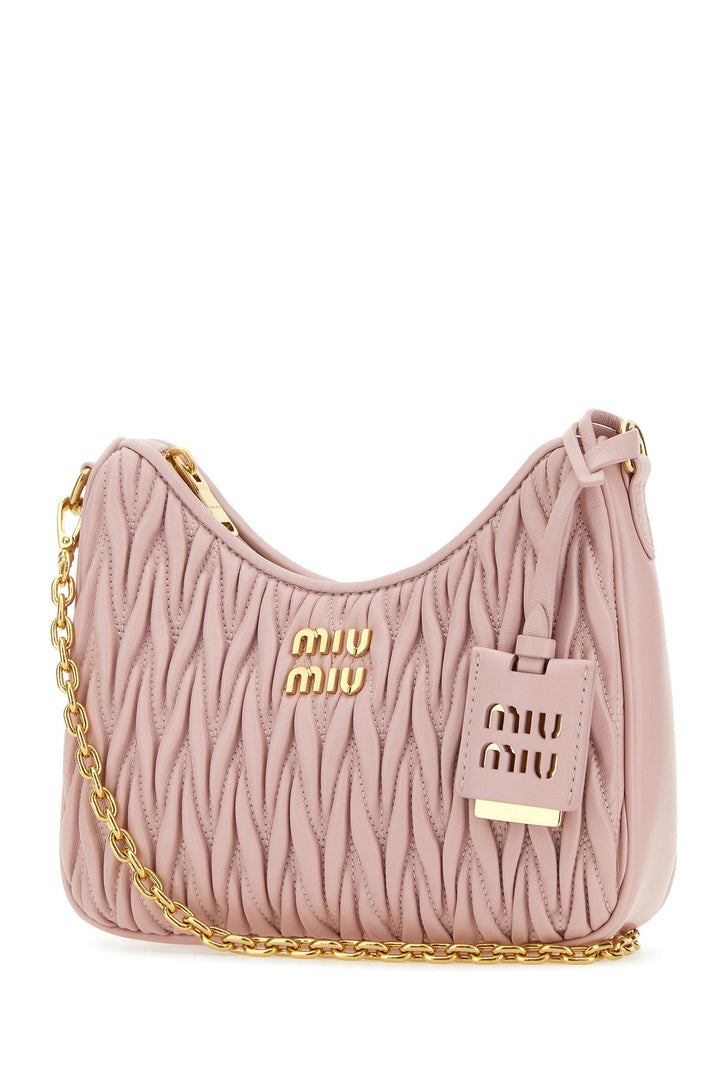 Pink leather handbag