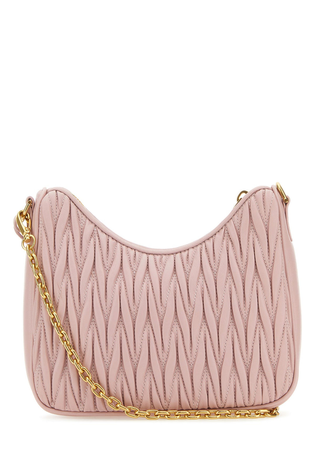 Pink leather handbag