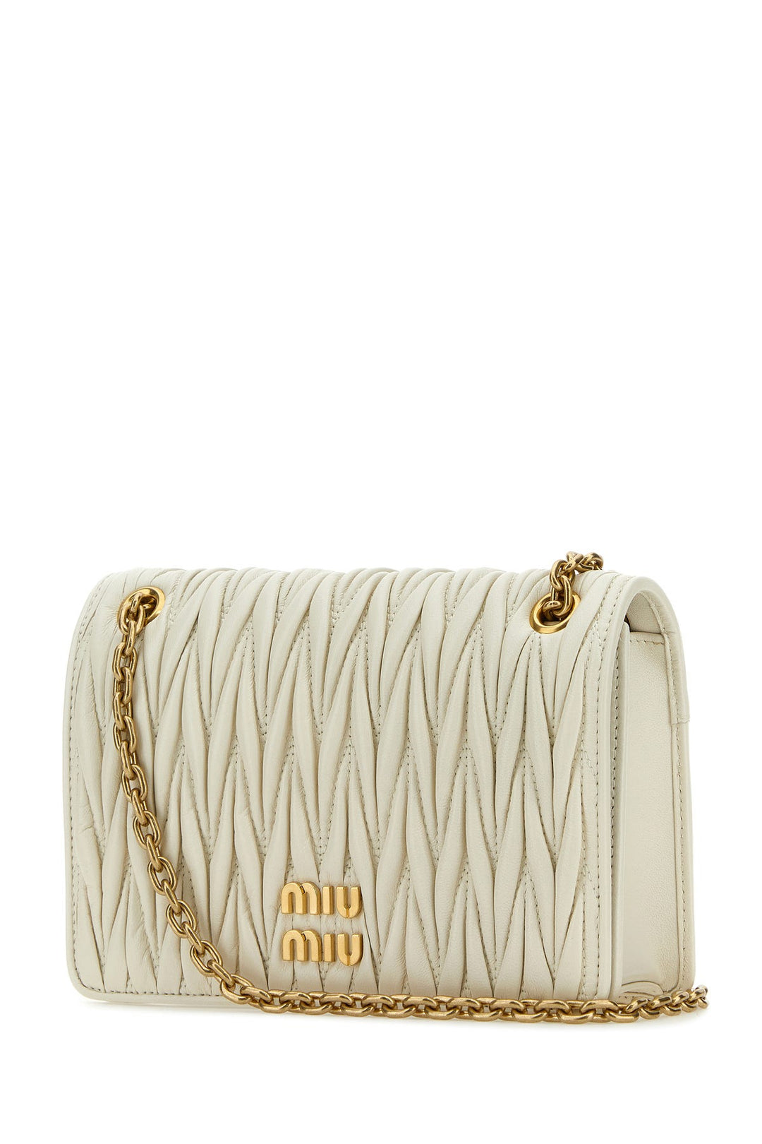 White nappa leather mini shoulder bag