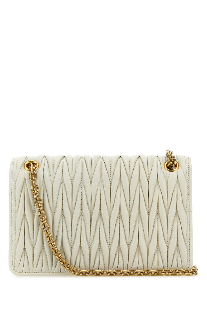 White nappa leather mini shoulder bag