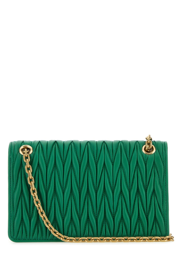 Grass green nappa leather mini shoulder bag