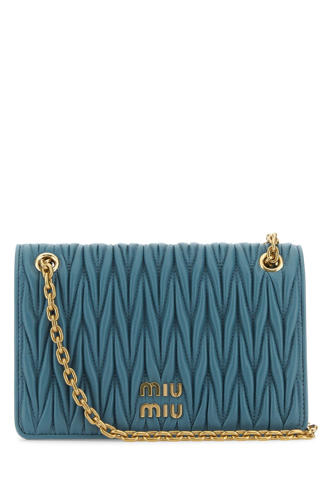 Teal green nappa leather mini shoulder bag